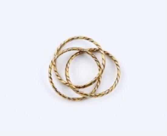 THREE COLOUR  GOLD TRIPLE BAND RING