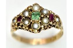 15ct Antique Gem Set Ring