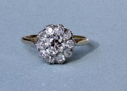 Antique Diamond Cluster Engagement Ring