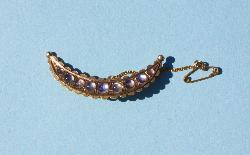 Antique Lovely Crescent  Moonstone  Brooch