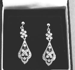 Diamond Drop Earrings Retro