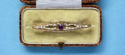 Edwardian Amethyst Bar Brooch 