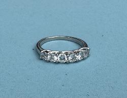 Platinum Six Diamond Hoop Ring