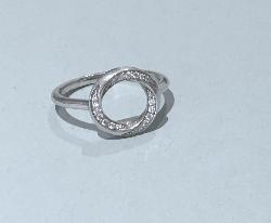 Pretty Open Work Diamond  Pinkie Ring