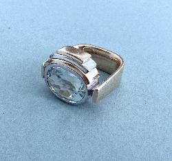 Retro Aquamarine Cocktail Ring