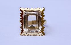 Retro Citrine Cocktail Ring