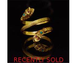 Antique Ruby And Diamond Double Snake Ring