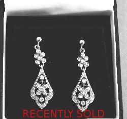 Diamond Drop Earrings Retro