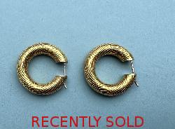 Fine Quality Vintage 18ct Gold Hoop Earrings