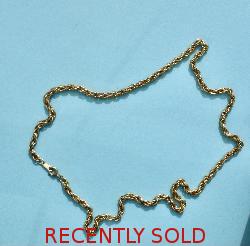 Gold Rope Twist Neck Chain Retro 