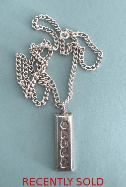 Silver Ingot With Silver Chain