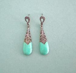 Turquoise And Marcasite Earrings