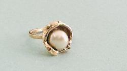 Unusual Artisan Pearl Ring