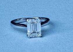 Wonderful Emerald-cut Diamond Engagement Ring